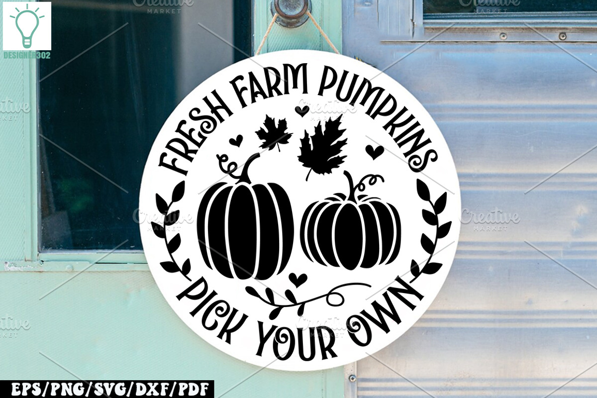 Fall Round Door hanger SVG Bundle, a Graphic by Designer302 (Photo 8 of 23)