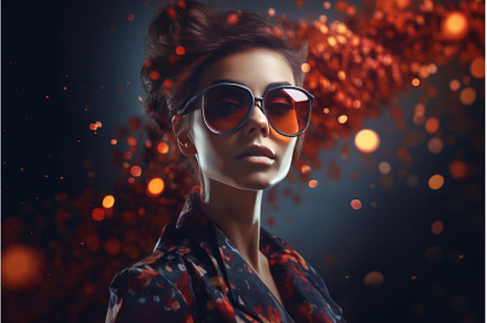 Woman sunglasses shine. Generate AI, a Beauty & Fashion Photo by Ylivdesign