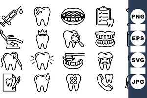 Dental Care Icon Clipart Set, an Illustration by designvectx