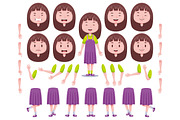 Front View Cute Girl Characters Pack, an Object Graphic by MEDZ (Thumbnail 2 of 5)