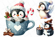 Cute Christmas Penguin Clipart, an Illustration by DreamPrint404 (Thumbnail 3 of 4)