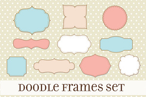 Retro Label Frames Shapes Set No 17