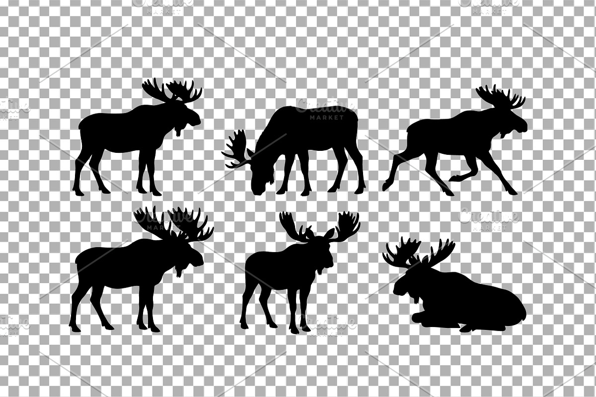 Moose Silhouette Vector Bundle, an Object Graphic by Artonix (Photo 3 of 3)