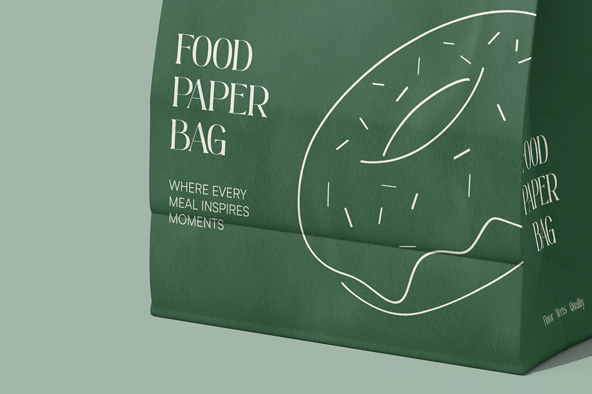 Eco-Friendly Food Paper Bag Mockup, a Packaging Mockup by graphicsauce (Photo 3 of 4)