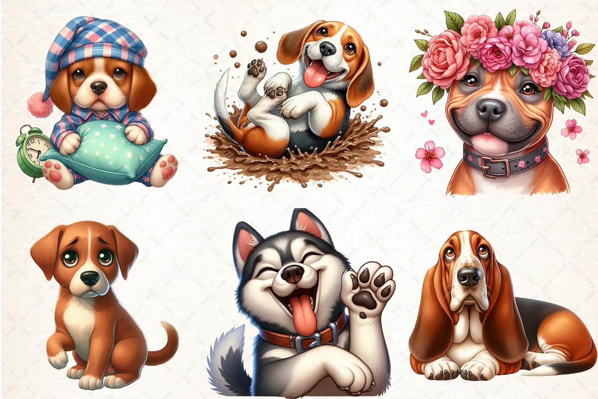 Funny Dog Sublimation Clipart, an Illustration by Libby Wishes (Photo 4 of 10)