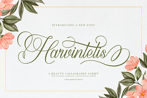 Harvintelis | Beauty Calligraphy, a Script Font by Denustudios