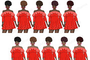 Be Mine Girls Clipart, a Person Illustration by GlamArtZhanna (Thumbnail 5 of 5)