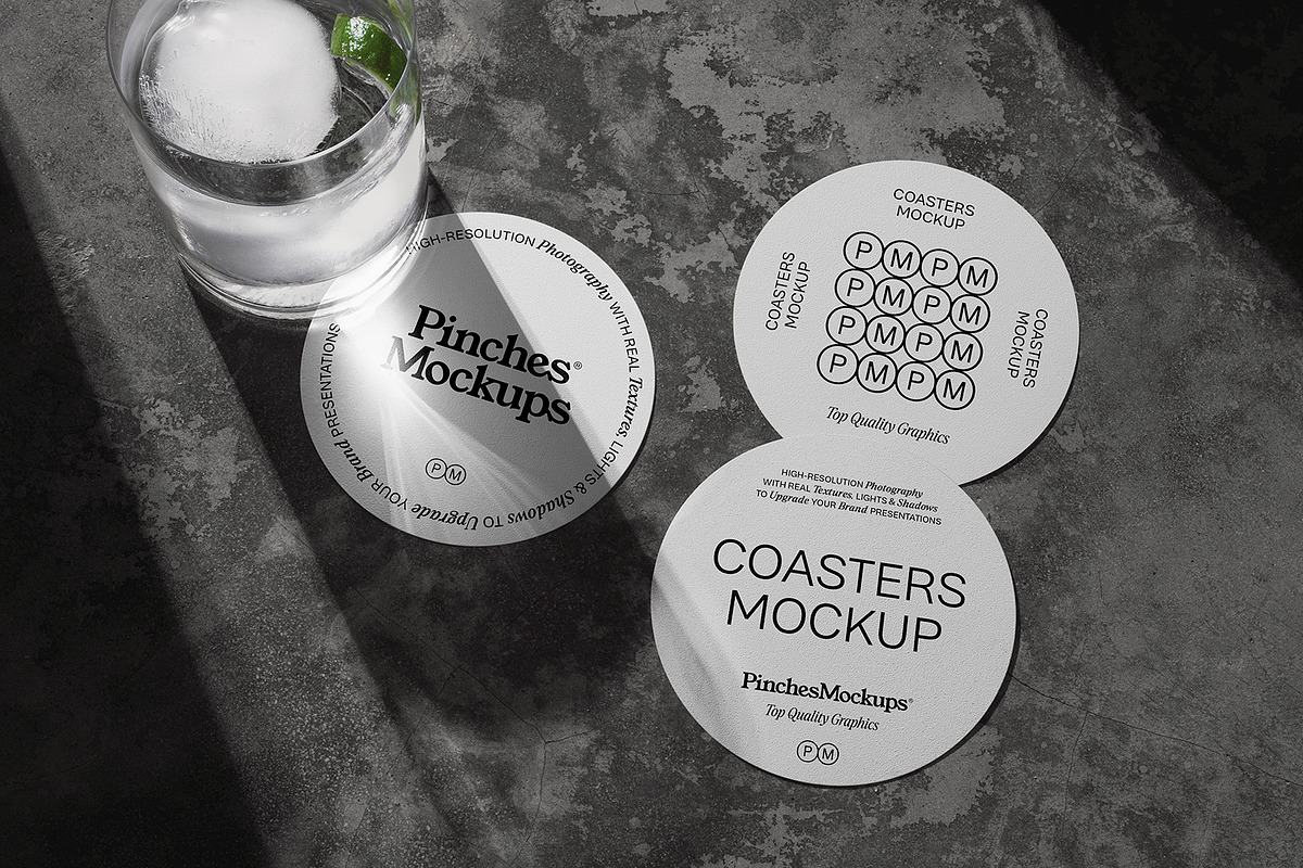 Coasters Mockup PM_CM_01, a Print Template by PinchesMockups© (Photo 1 of 4)