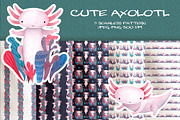 Cute Watercolor Pink Axolotl, an Animal Illustration by LukaJreym (Thumbnail 6 of 9)