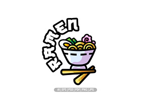 Cute ramen kawaii mascot logo, a Branding & Logo Template by Bayuktx