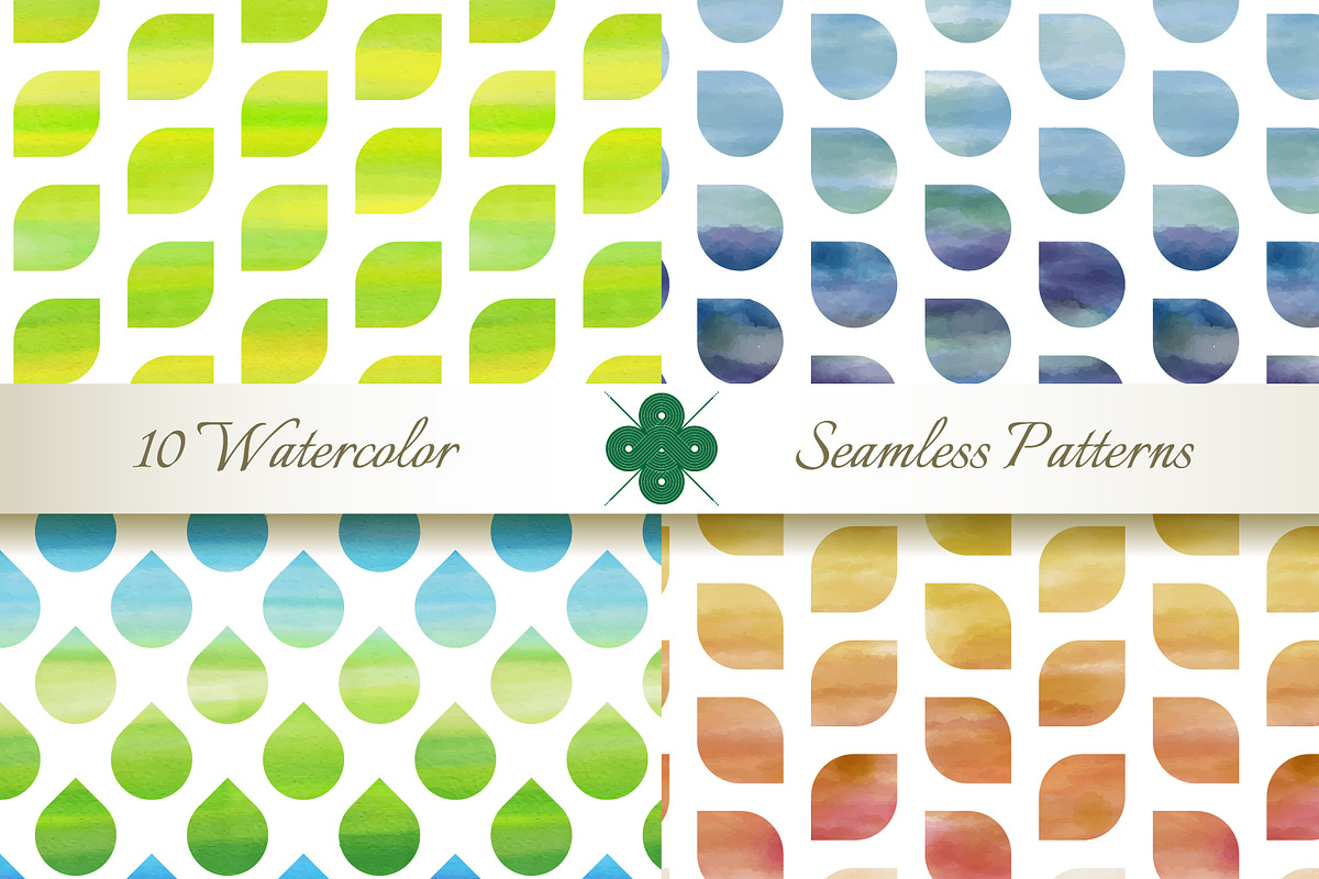 Seamless Watercolor Patterns #2, a Pattern Graphic by Patternalized (Photo 4 of 4)
