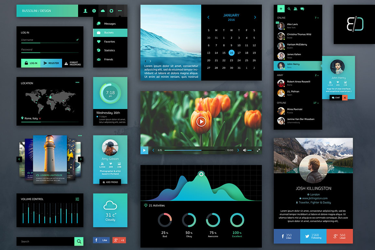 GreenLight Retina UI Kit, an UI Kit Template by Cosmic Motive (Photo 1 of 5)