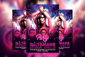 Glow Club Party Flyer Template, a Flyer Template by Flyermind