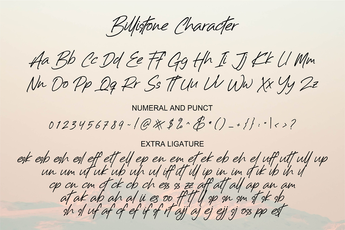 Billistone A Handwritten Font, a Script Font by ErgibiStudio (Photo 9 of 11)