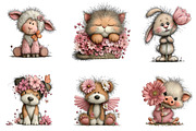 Whimsical Spring Animals Clipart, an Illustration by CreationArt (Thumbnail 5 of 6)