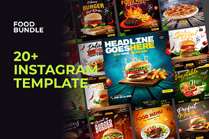 Bundle Food Instagram or Poster, a Social Media Template by Glowin_studio