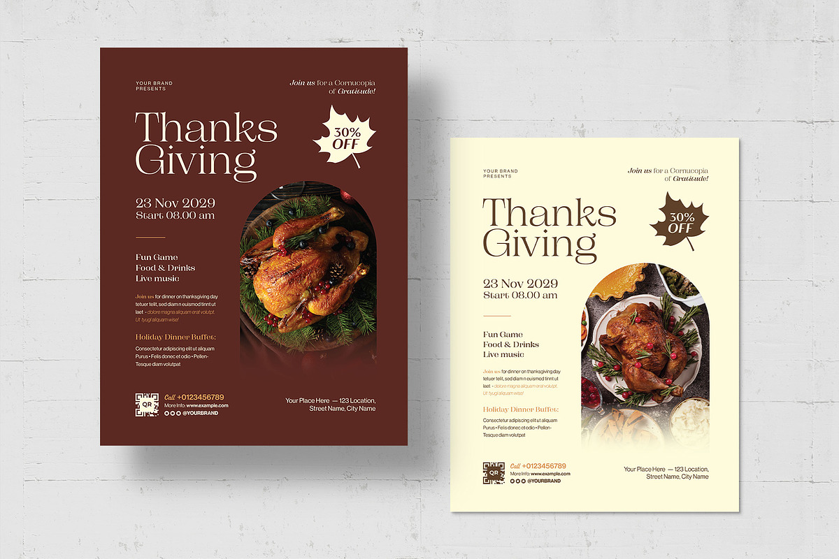 Thanksgiving Flyer Template, a Flyer Template by BrandPacks