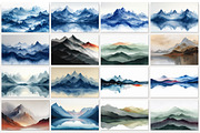 watercolor landscape painting, a Wallpaper Graphic by DamonYang's shop (Thumbnail 7 of 8)