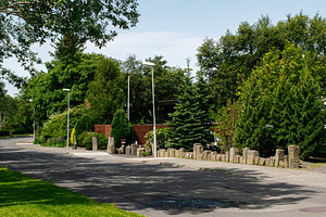 Beautiful green park street in Reykjavik, Iceland surrounded by lush greenery, a Photo by AS photostudio