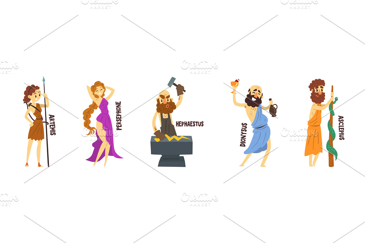 Greek God as Ancient Mythology and, a Person Illustration by TopVectors