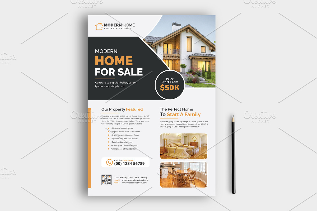 Real Estate Flyer, a Flyer Template by GraphicsBurg (Photo 2 of 2)