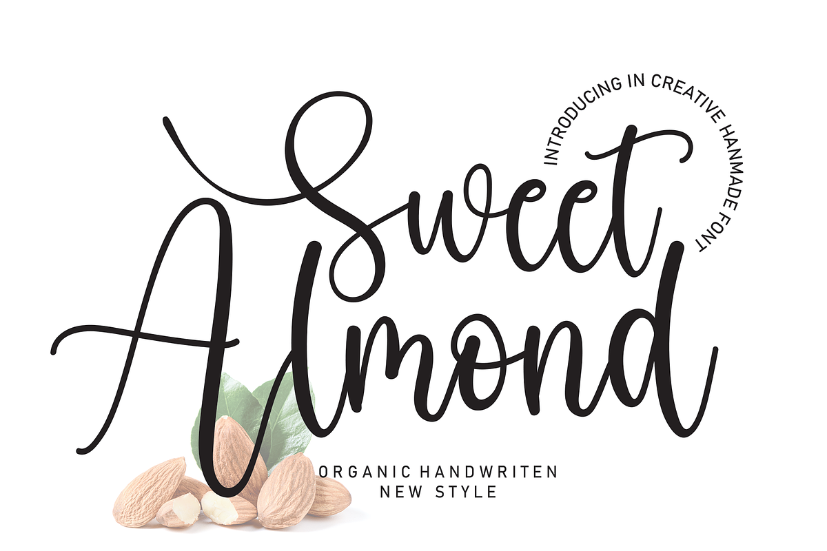 Sweet Almond | Script Font, a Script Font by Scratchones (Photo 1 of 8)