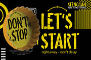 Stencilan – Weird Stencil Typeface, a Sans Serif Font by Almarkhatype (Thumbnail 3 of 8)