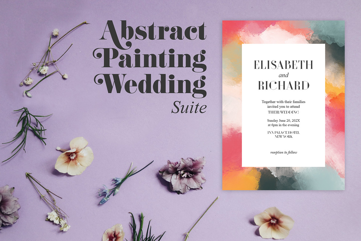 Abstract Painting Wedding Suite, an Invitation Template by cafelab_store (Photo 1 of 2)