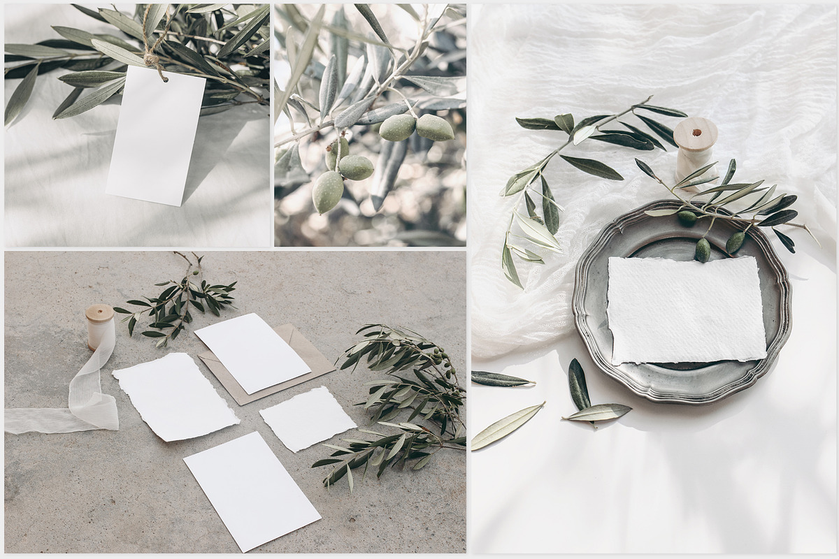 Silver Olive wedding mockups, a Print Template by Tabita's shop (Photo 6 of 11)