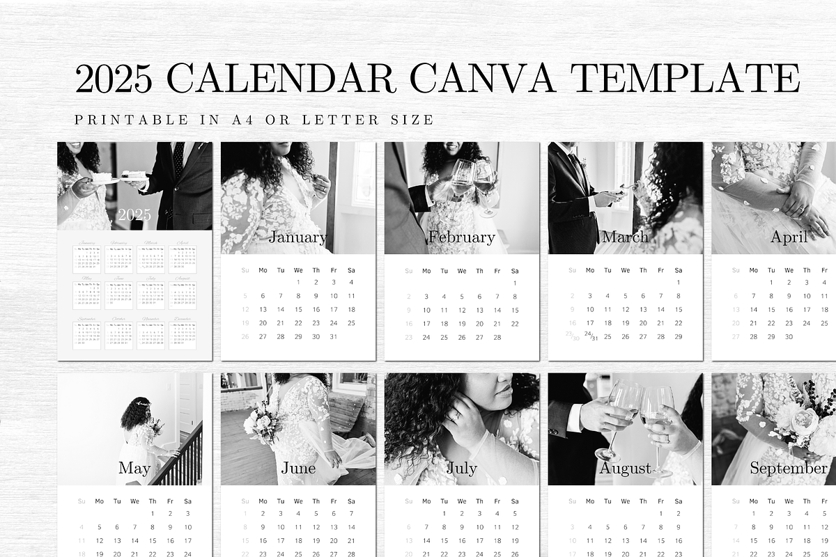 2025 CALENDAR CANVA TEMPLATE, a Stationery Template by The Little Lily Studio (Photo 4 of 5)