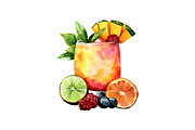 Watercolor Fruits Cocktail Summer, an Illustration by Craft Nest (Thumbnail 11 of 12)