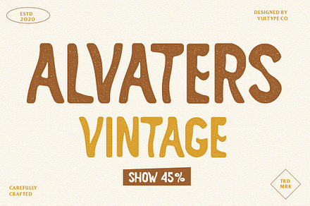 ALVATER - VINTAGE HANDMADE FONT, a Sans Serif Font by Vultype Co.