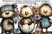 Whimsical Spring Animals Clipart PNG, an Illustration by Canvas Craft (Thumbnail 1 of 7)