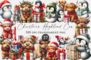 Christmas Highland Cow Clipart, an Illustration by Designworld (Thumbnail 1 of 4)