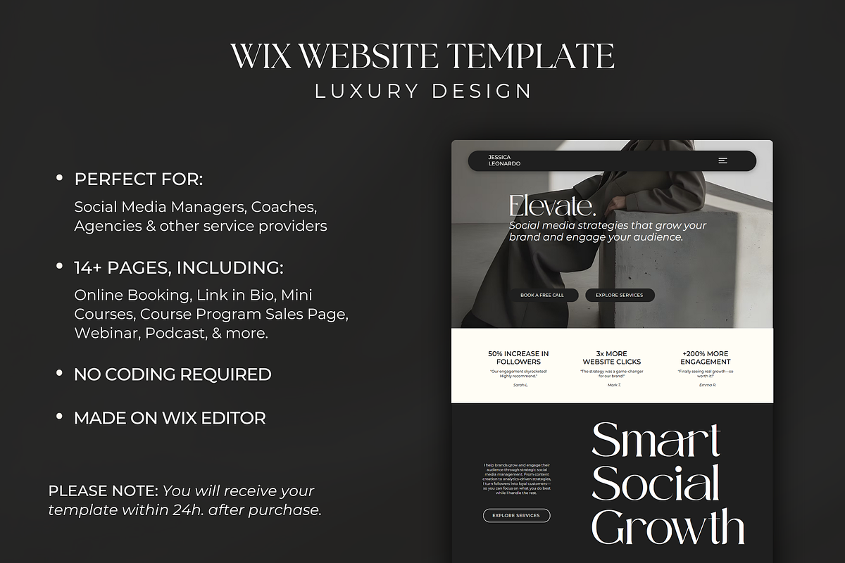 Wix Website for Social Media Manager, a Wix Template by Meraki Templates (Photo 2 of 9)