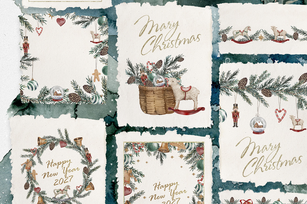 Christmas Tree Clip Art Collection, a Seasonal Illustration by RushkinaAntonina (Photo 3 of 8)