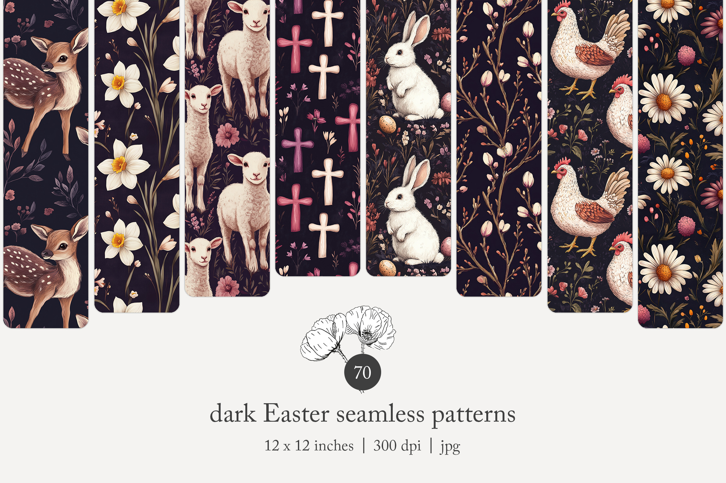 70 purple Easter seamless pattern, a Pattern Graphic by Poppy Lane Studio