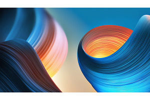 Vibrant Blue and Orange Flowing Wave, an Illustration by BazziBa♥