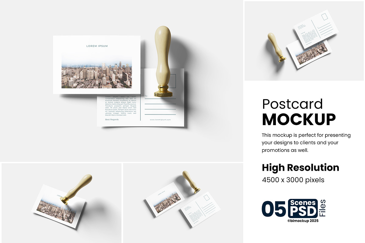 Postcard Mockup, a Product Mockup by bimockup (Photo 1 of 6)