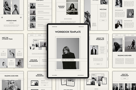 Canva Workbook Template for Coaches, a Magazine Template by Branding Babe Co.