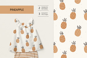 Pineapple, a Pattern Graphic by Olena Kuznietsova