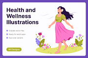 90 Health & Wellness Illustrations, a Healthcare Illustration by Creative Stall (Thumbnail 1 of 13)
