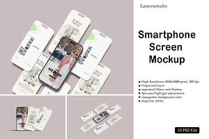 Smartphone Screen Mockup, an iPhone Mockup by lamorastudio