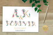 Romantic Alphabet Letters Floral PNG, an Illustration by ColorfulNest (Thumbnail 4 of 5)