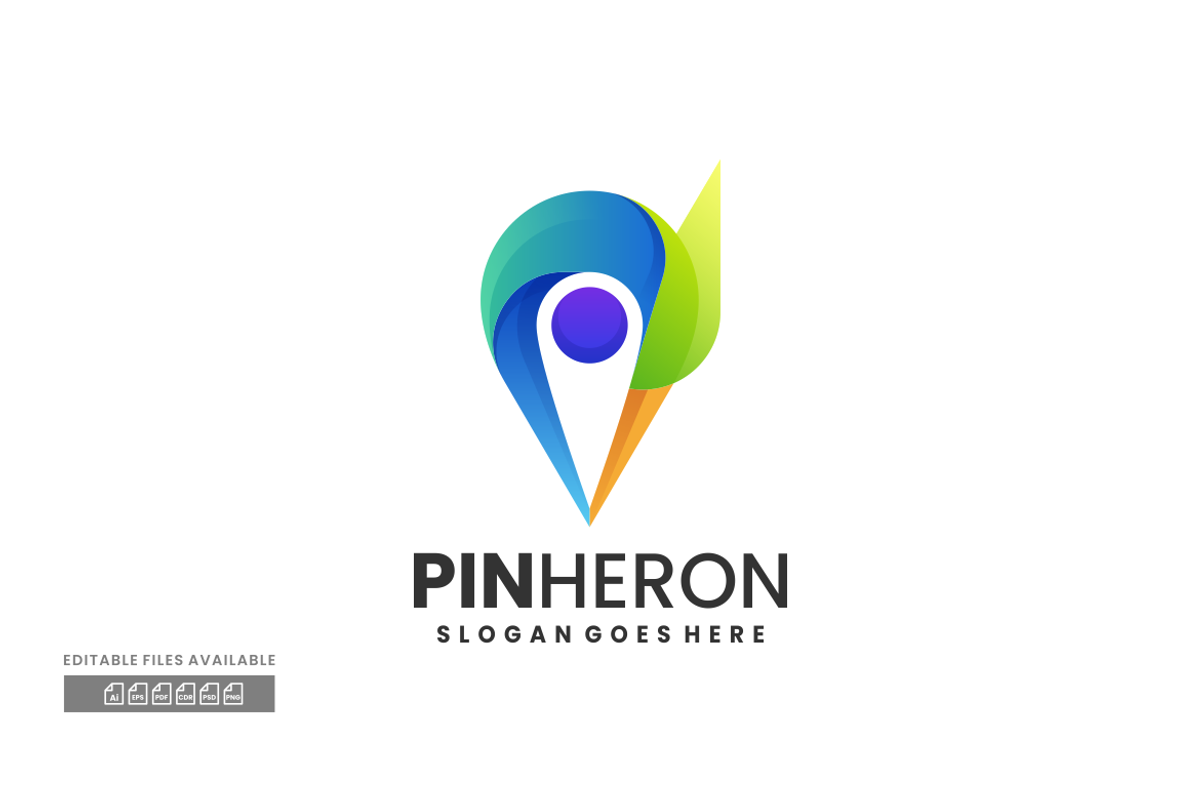 Pin Heron Gradient Colorful Logo, a Branding & Logo Template by ivan_artnivora