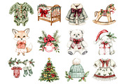 Baby First Christmas Clipart, a Seasonal Illustration by CitraGraphics (Thumbnail 3 of 5)