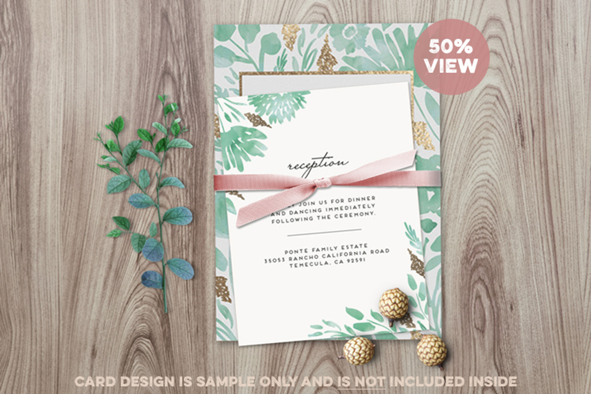 Tied Invitation+RSVP Mockup, a Print Template by Hype Your Prints (Photo 2 of 7)