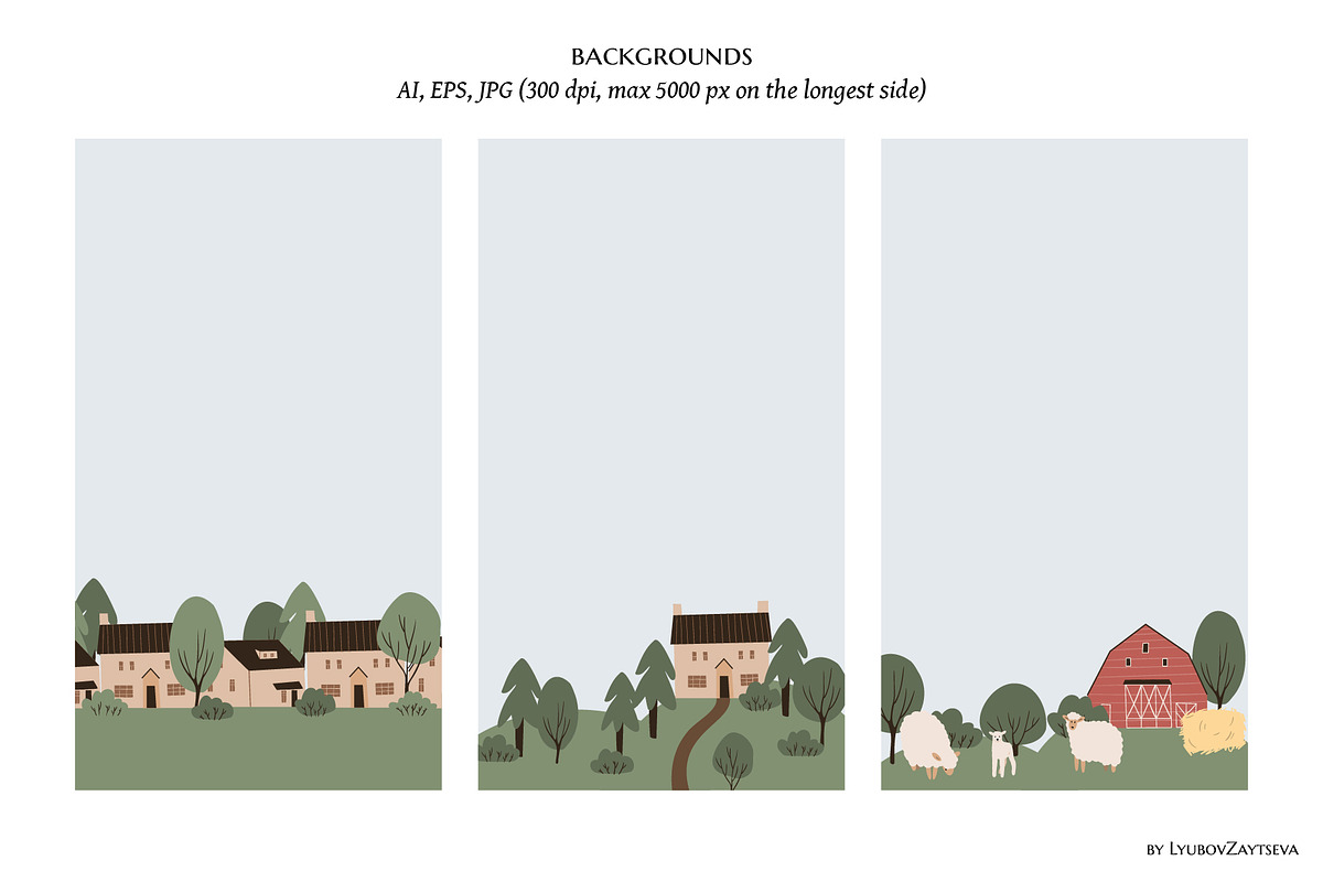 farm life clipart - ai, png, svg, an Animal Illustration by LyubovZaytseva (Photo 12 of 19)