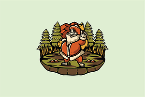 Santa Claus in the Forest, an Illustration by nomlimo.com