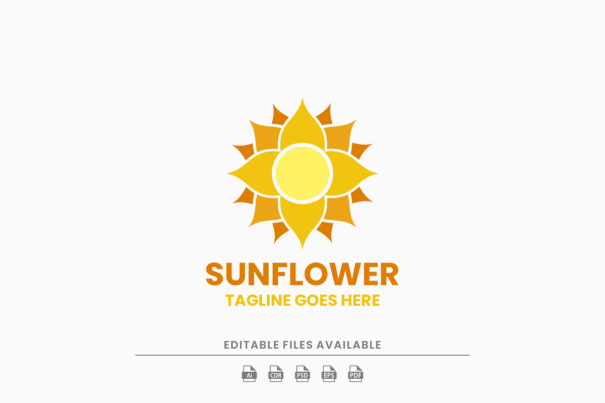 Sun Flower Simple Flat Logo, a Branding & Logo Template by Artnivora.Std